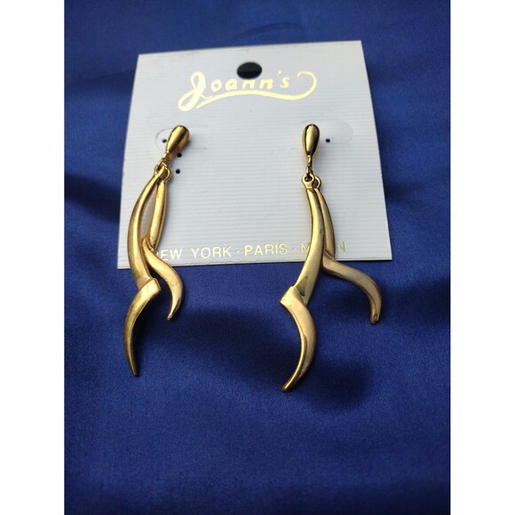 Joanna August Jewelry - Joann's Vintage Dual Abstract Bars Gold Tone Earrings